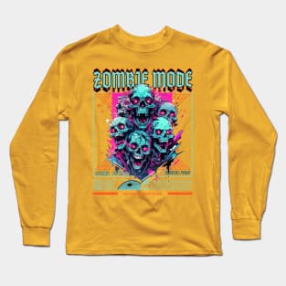 Zombie Retro Art Style Colorful design Long Sleeve T-Shirt